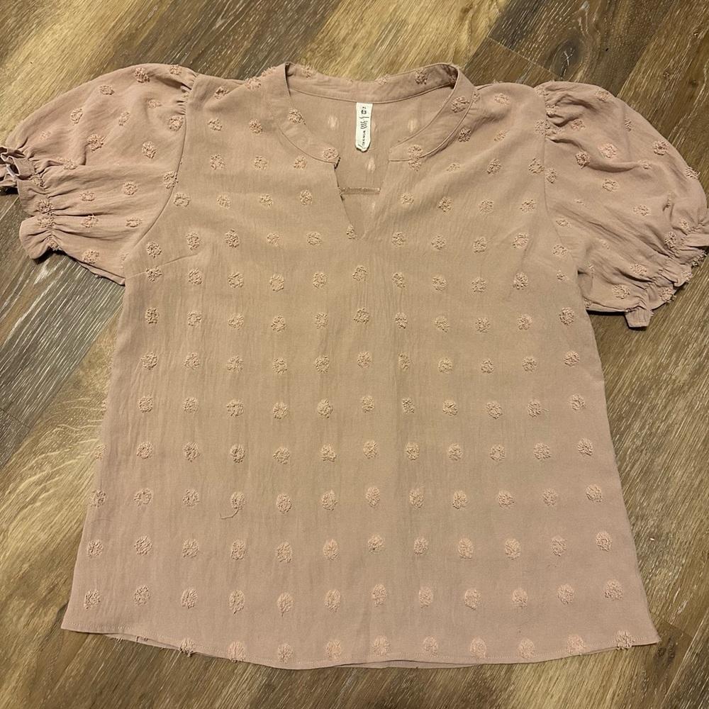 Women's Puff Sleeve Top in Mauve